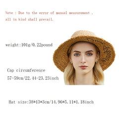 Light Tan Plaid Sun Hat Frayed Edges Breathable Straw Hats Sunscreen French Styl
