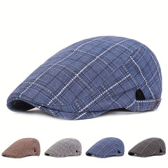Classic Plaid Pattern Beret Unisex British Style Painter Cap