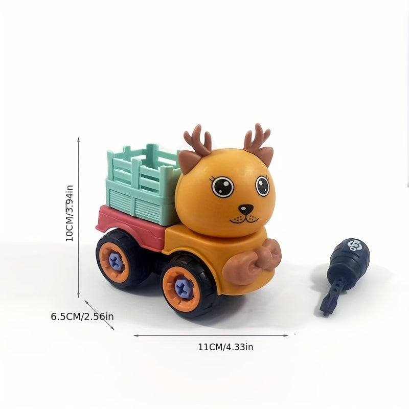 Kids DIY Engineering Car Toy Set - Sliding Mixer Transport Vehicle