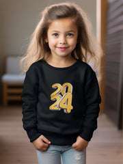 Girls Pattern Crew Neck Sweatshirt For Spring Fall Christmas Gift