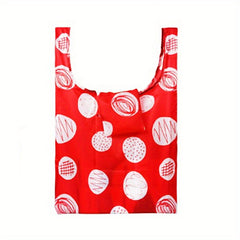 Red Dots Reusable Grocery Bags Folding Shopping Bag Waterproof