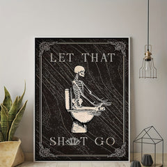 Funny Skeleton Bathroom Decor Canvas Print