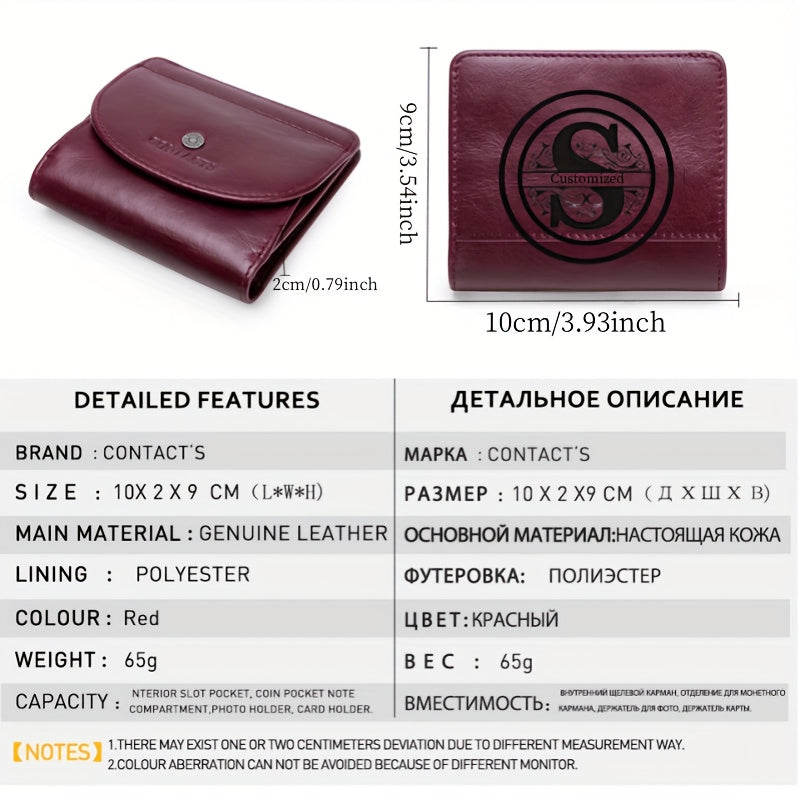 Women's Leather Coin Pocket Wallet Compact Organizer for Cards Phone Minimalist