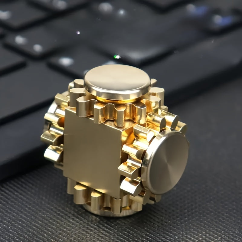 Brass Gear Linkage Puzzle Spinner Desk Toy Halloween & Christmas Gift Idea