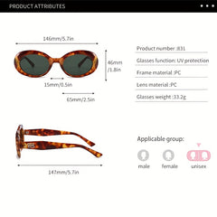 Men's Retro Cat Eye Sunglasses Oval Frame Glasses