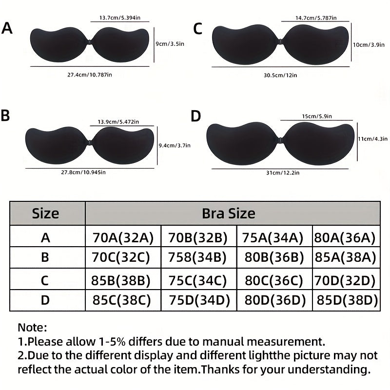 Invisible Stick On Lift Bra Strapless Seamless Push Up Self Adhesive Bra