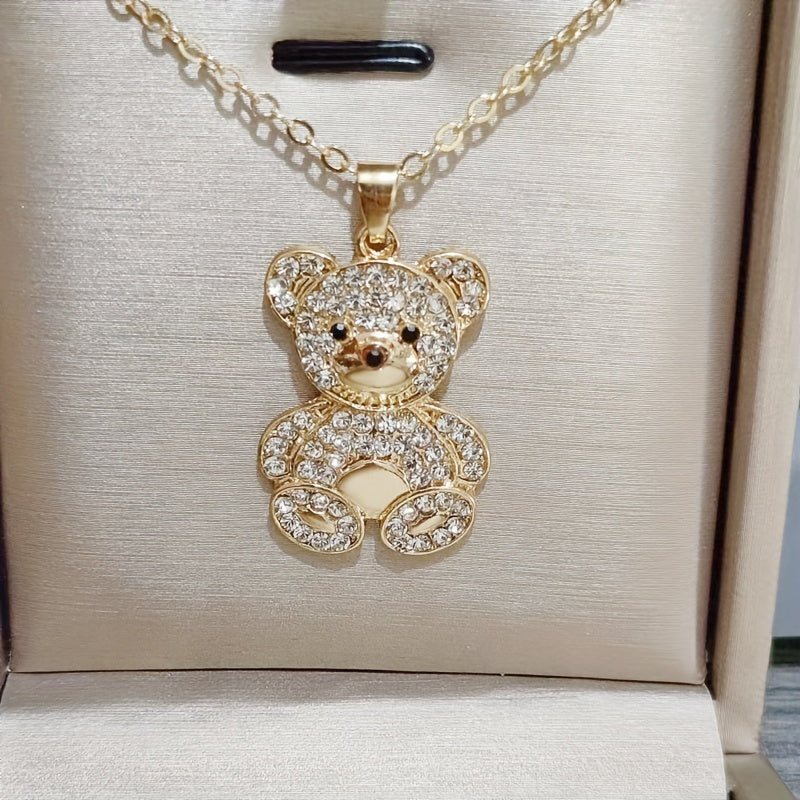 CZ Bear Necklace Girl Animal Accessories