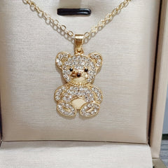 CZ Bear Necklace Girl Animal Accessories