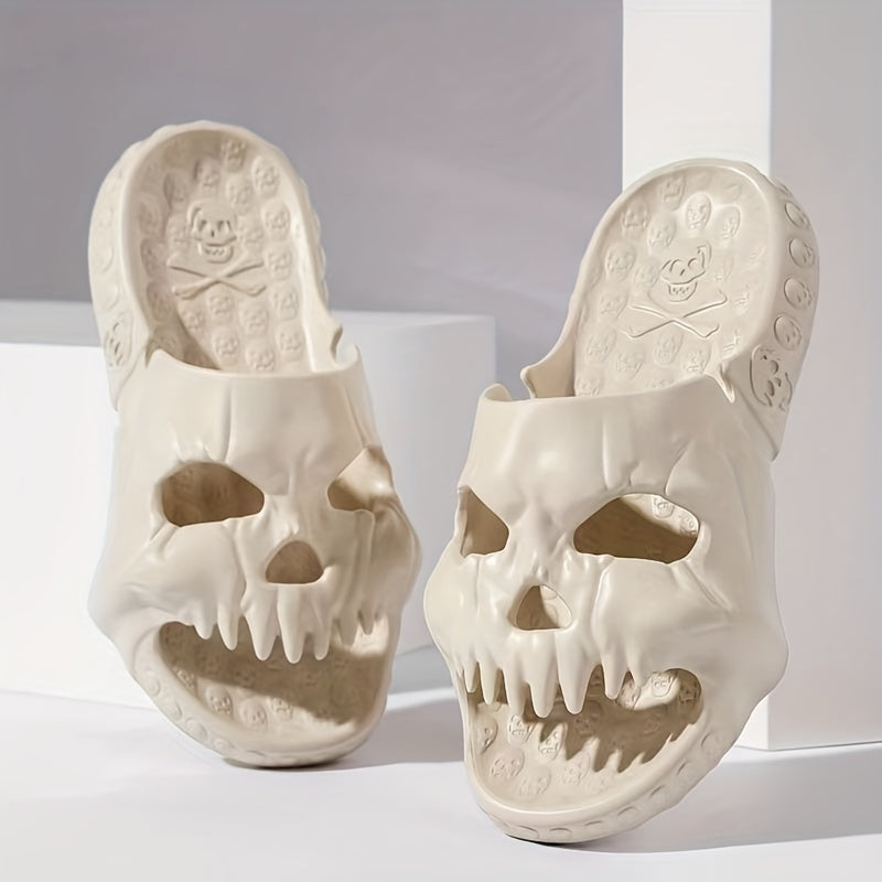 Men's Skull Slides Non Slip Comfortable Quick Dry Indoor Outdoor Summer
