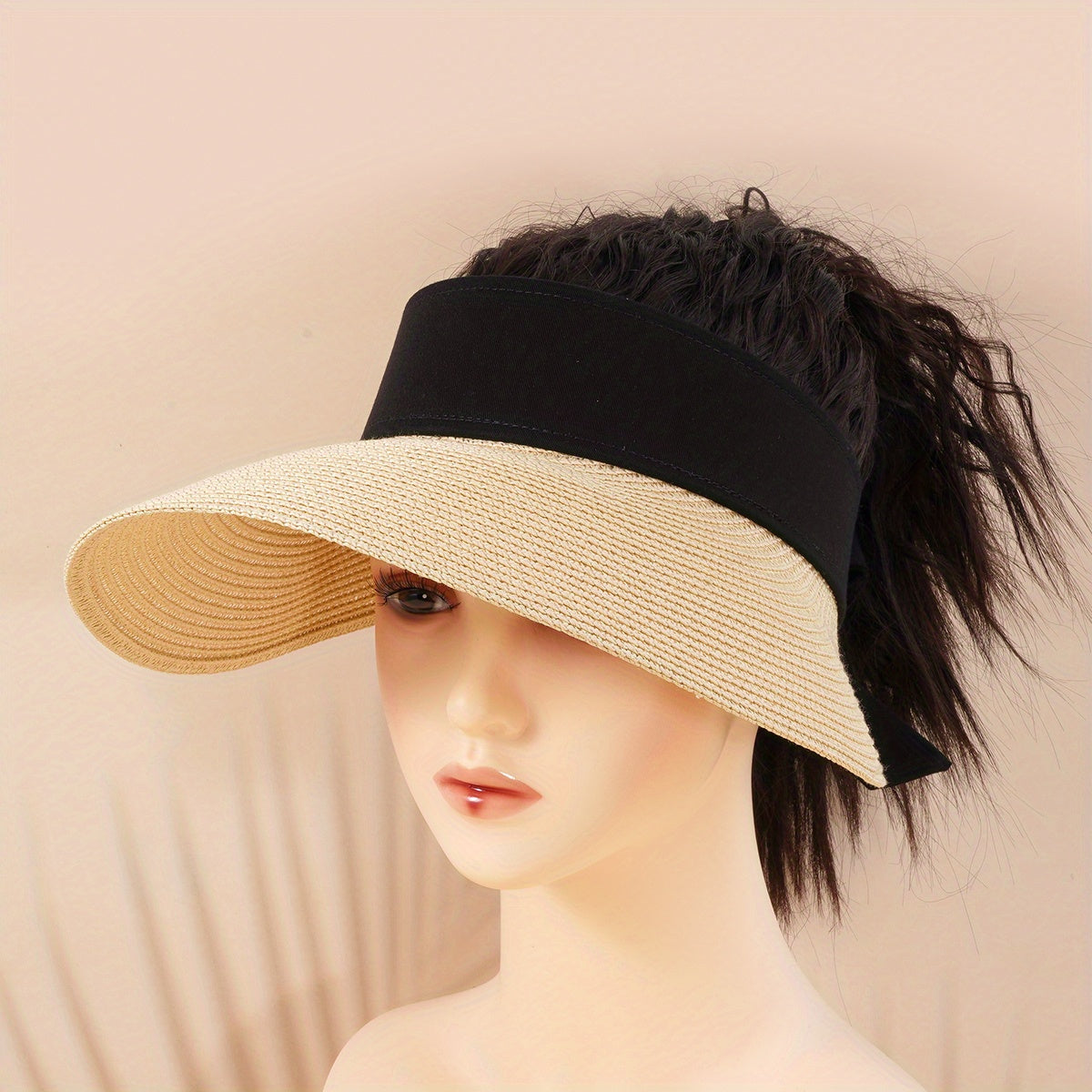 Wide Brim Visor Hat UV Protection Breathable Straw Sun Hat