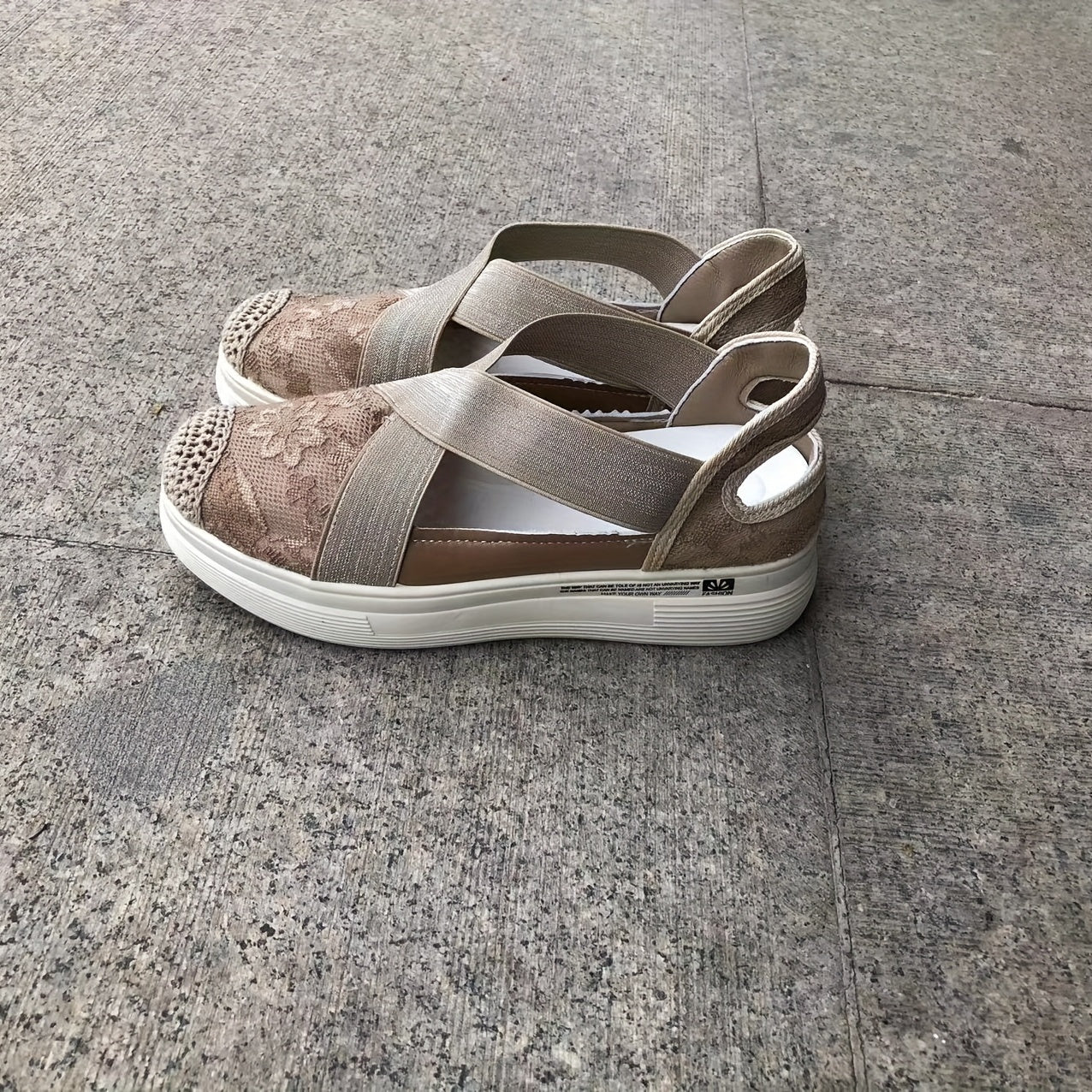 Women's Cross Strap Lace Espadrille Sandals Slingback Slip On Platform Shoes