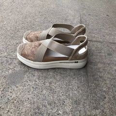 Women's Cross Strap Lace Espadrille Sandals Slingback Slip On Platform Shoes