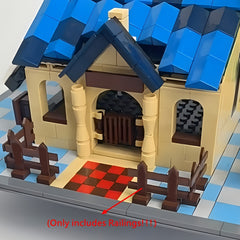9pcs Building Blocks Villa House Farm Ranch Fence DIY Animal Scene Play Toys
