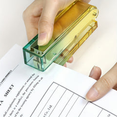 Yellow Gradient Stapler Transparent Acrylic Office Students