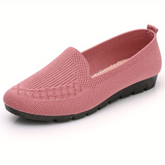 Women's Knit Flat Shoes Soft Sole Slip On Comfortable Walking Flats