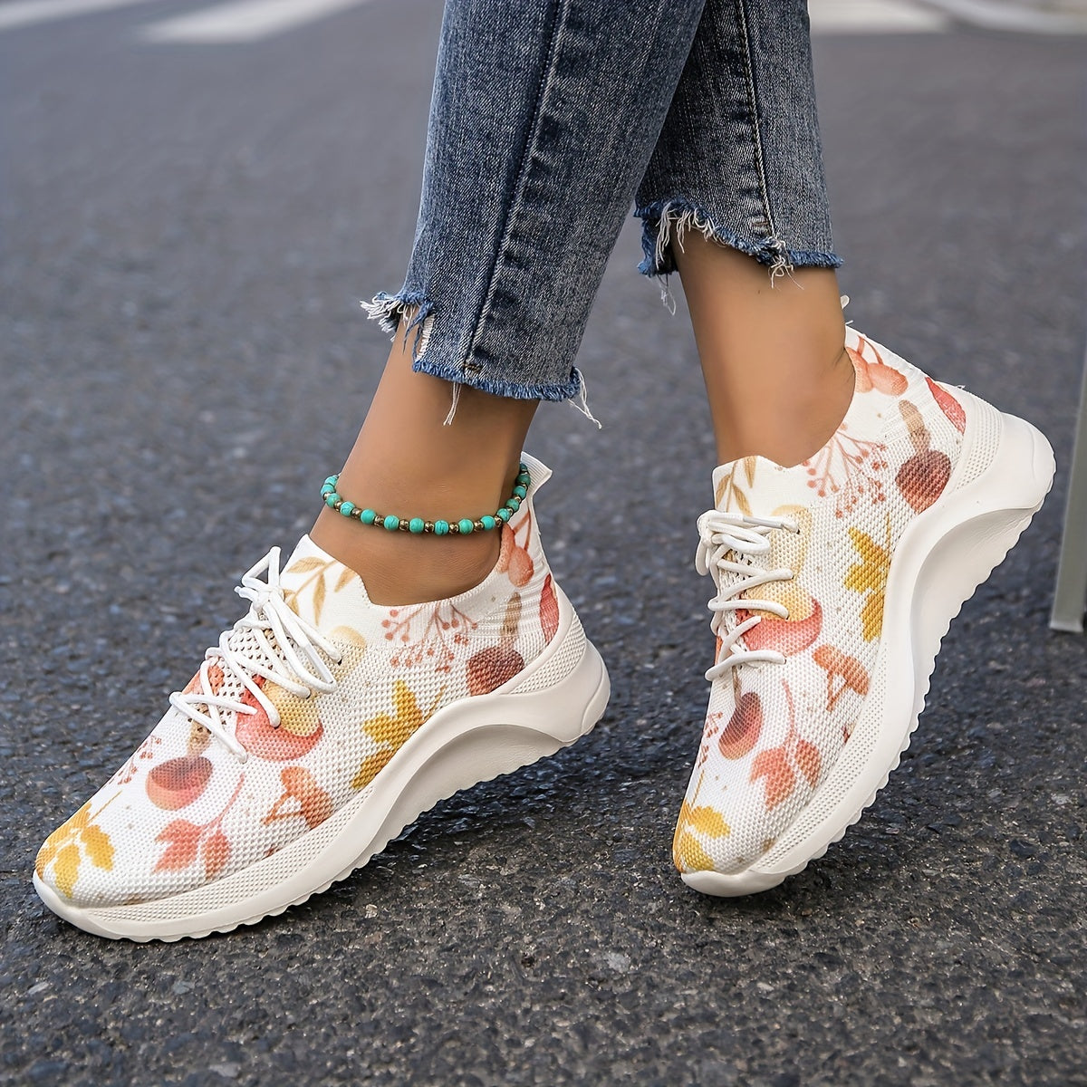 Halloween Mushroom Pattern Athletic Running Shoes For Women