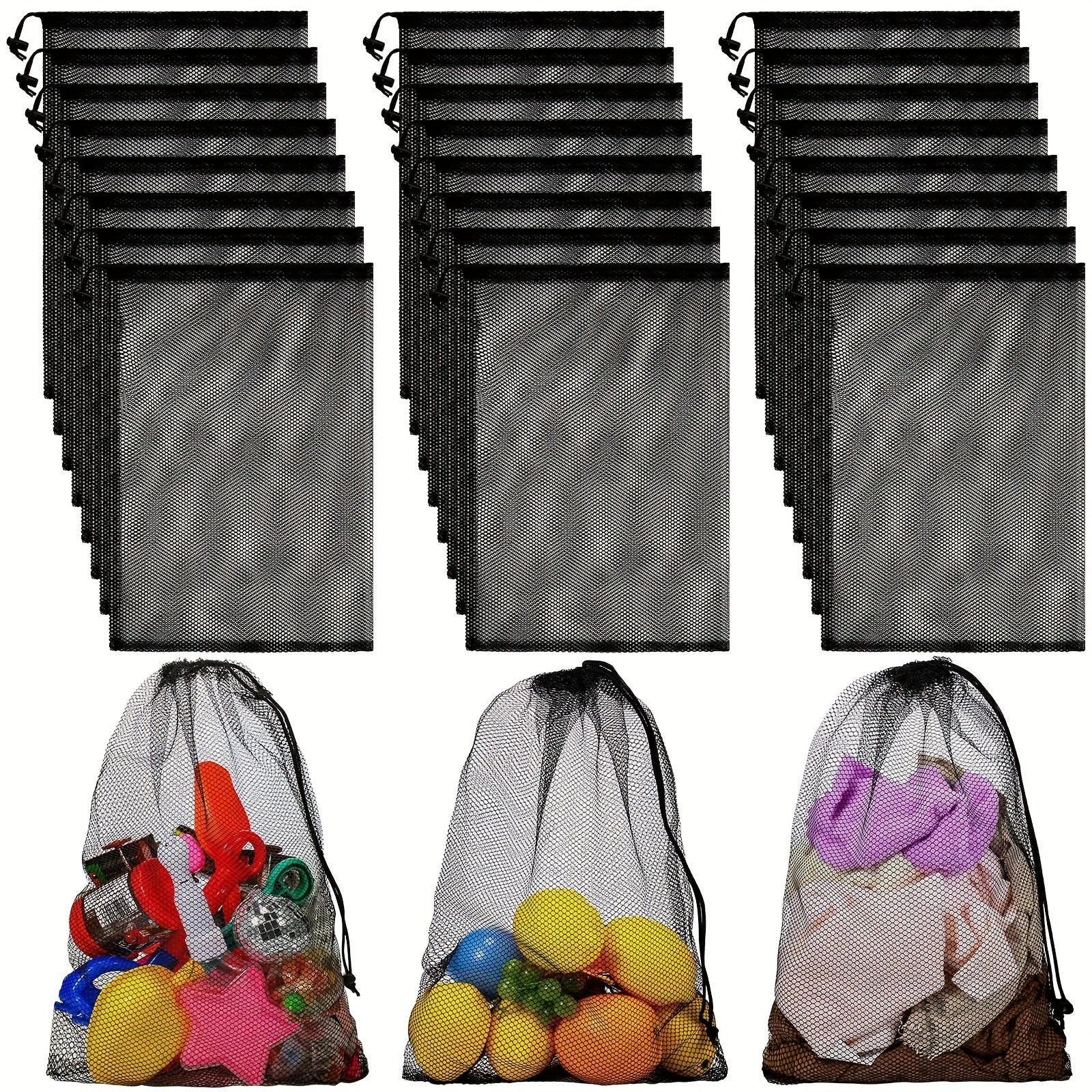 10pcs Mesh Laundry Bags Drawstring Large Storage Bag for Dorm Travel Camping