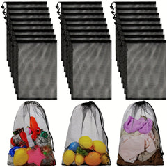 10pcs Nylon Mesh Bag 15x11 inch Drawstring Closure Durable for Shopping Storage