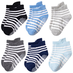 6pairs Non slip Adhesive Children's Socks For Spring Summer Fall