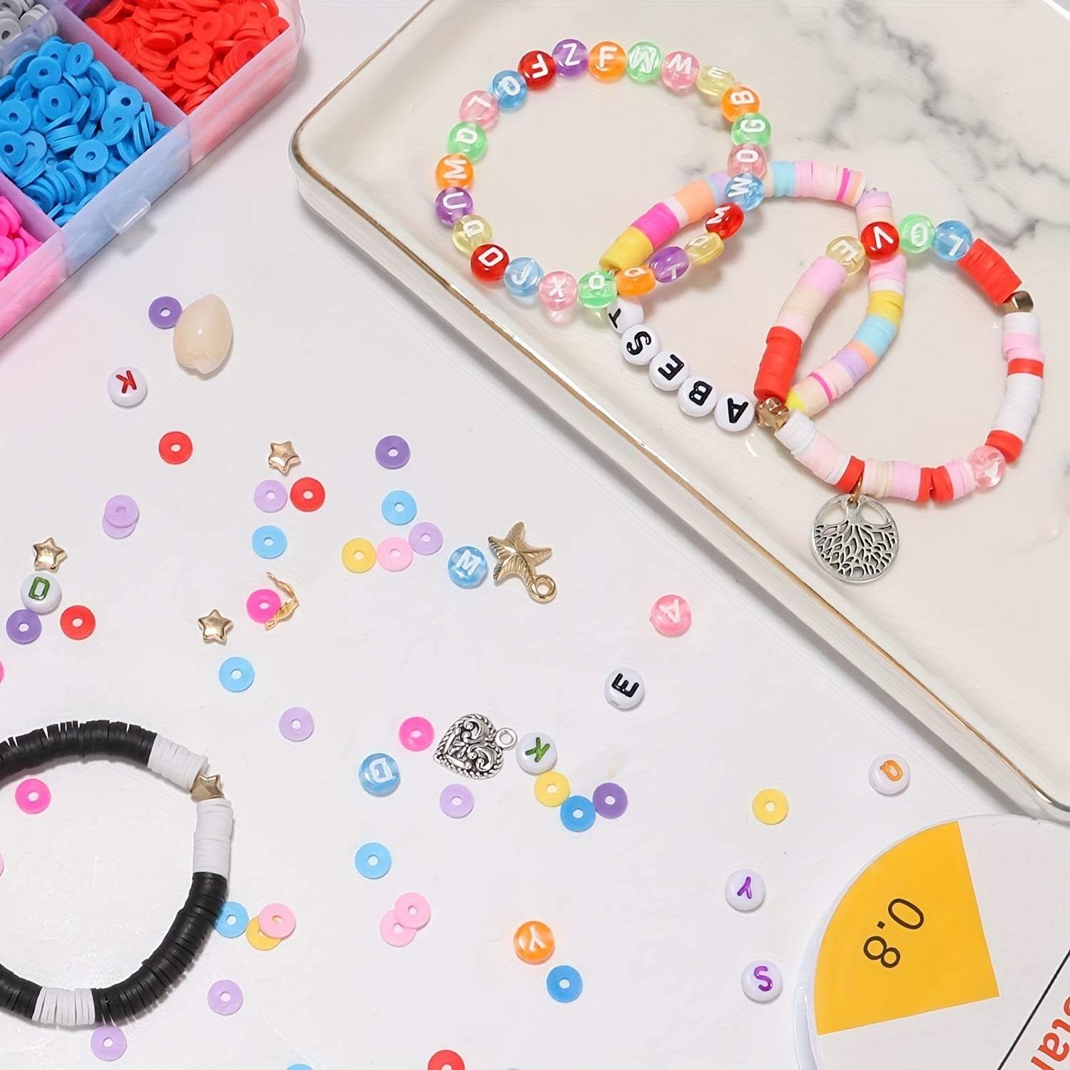 DIY 24 Colors Soft Pottery Beaded Bracelet Necklace Kit