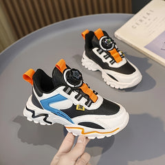 Boy's Chunky Shoes with Rotating Buckle and Soft Sole