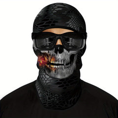 Ghost Skull Face Balaclava Windproof Anti UV for Halloween Cosplay