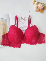 2pcs Lace Push Up Bra Comfy & Breathable Women's Lingerie