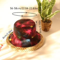 Gradient Reversible Print Bucket Hat Sun Hat