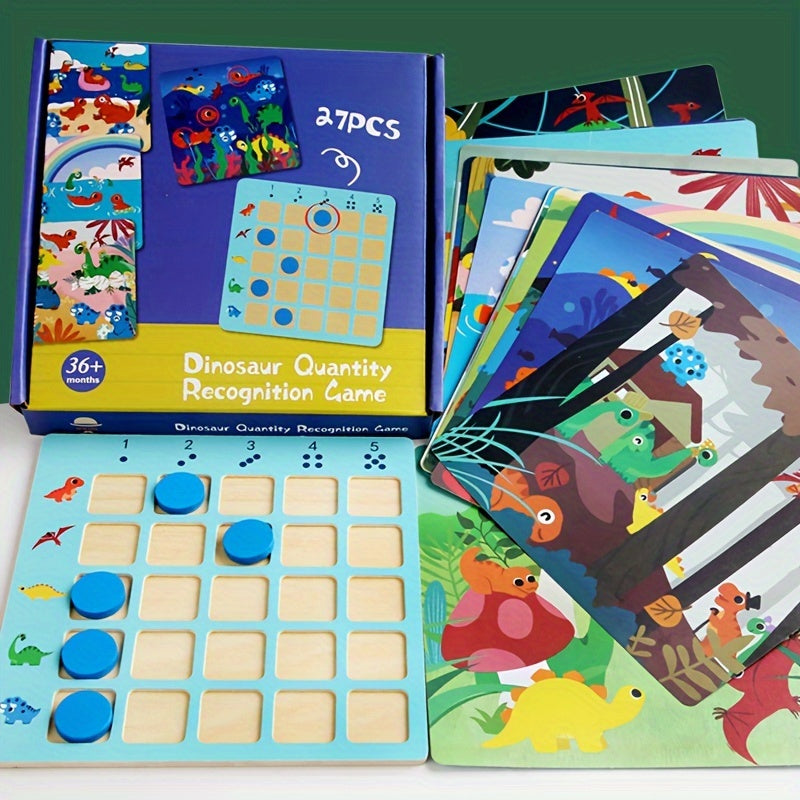 Wooden Dinosaur Arithmetic Puzzle Game