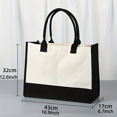 Canvas Beach Bag Casual Tote Travel Handbag