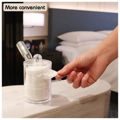 Makeup Pads Storage Rack Acrylic Holder Container with Lid