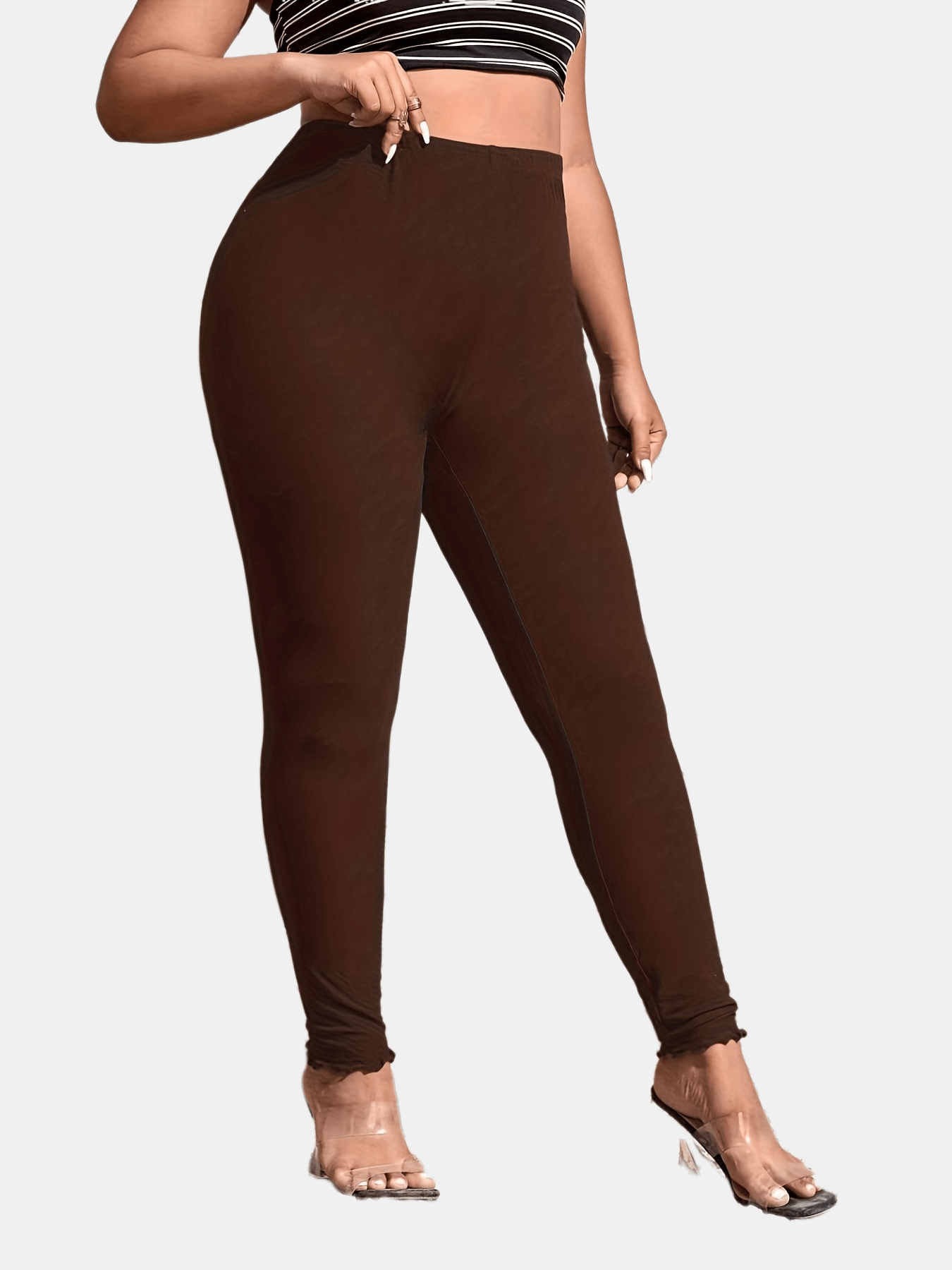 High Rise Solid Skinny Leggings