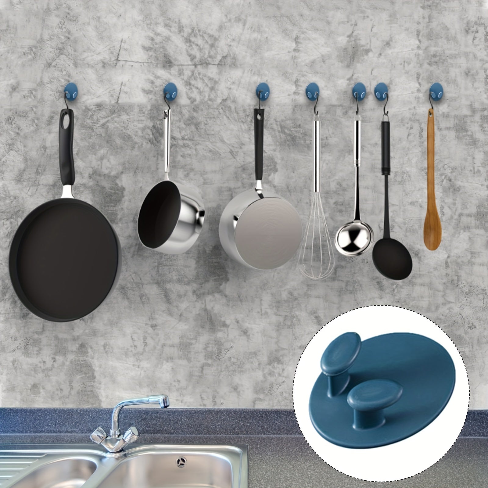 1pc Plug Hooks Utility Durable Adhesive Hooks For Bathroom Kitchen