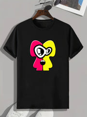 Cartoon Pattern Print Men's Sports T-shirt Graphic Tee