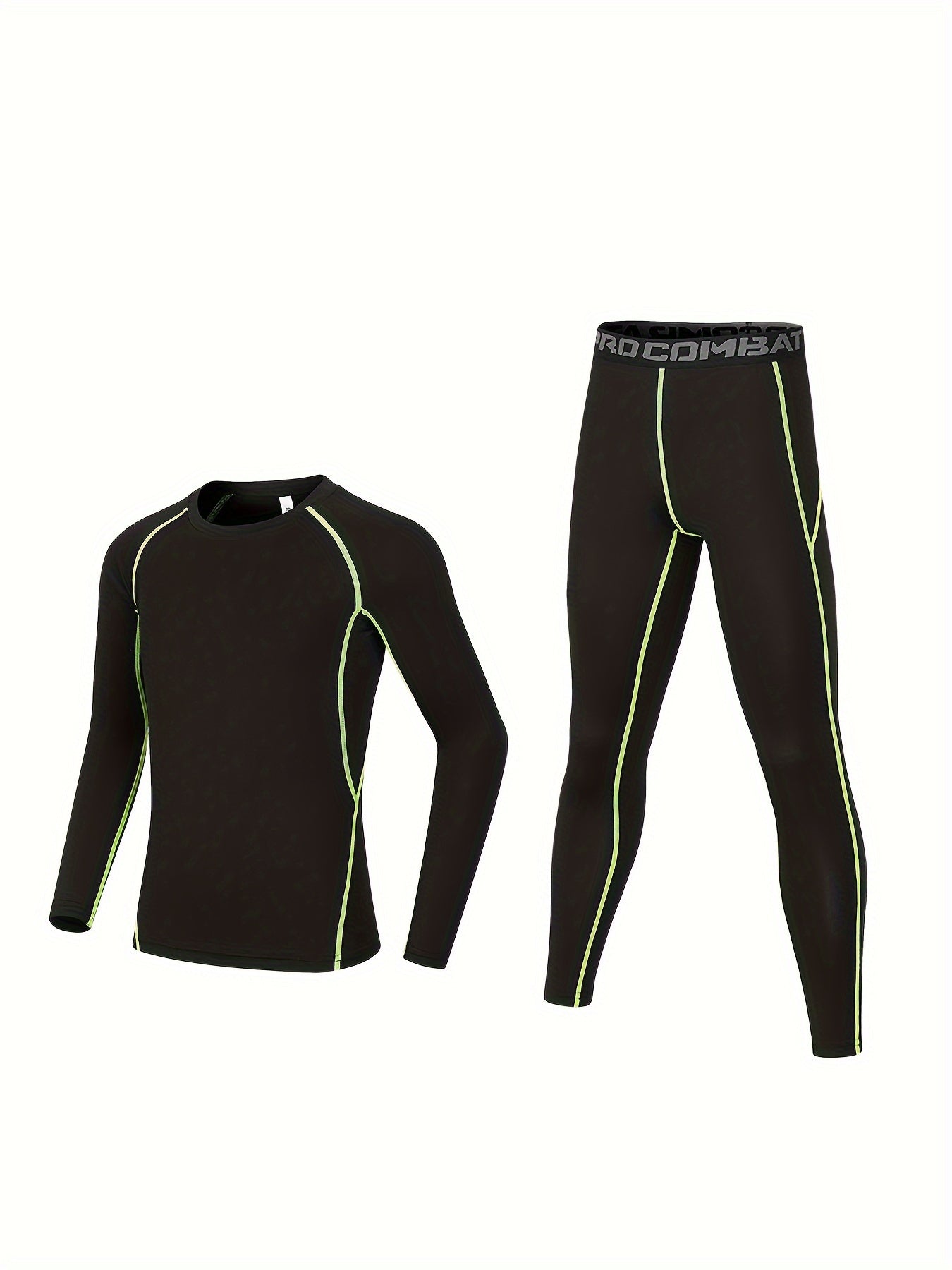 Boys Sports Tights Suit Long Sleeve Top & Leggings Quick Drying Fitness Wear