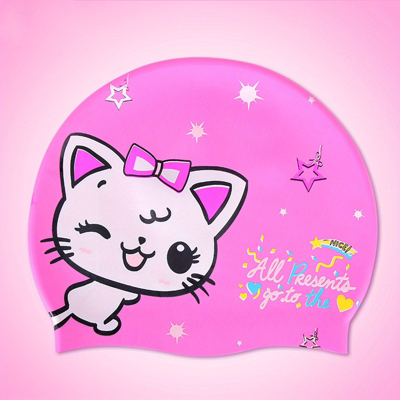 Kids Swimming Cap Silicone Cartoon Hair Cap Boys Girls Toddlers