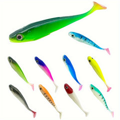 4pcs 3.1in T Tail Fishing Lures Soft Bionic Wobbler Floating Bait 0.16oz 4.5g