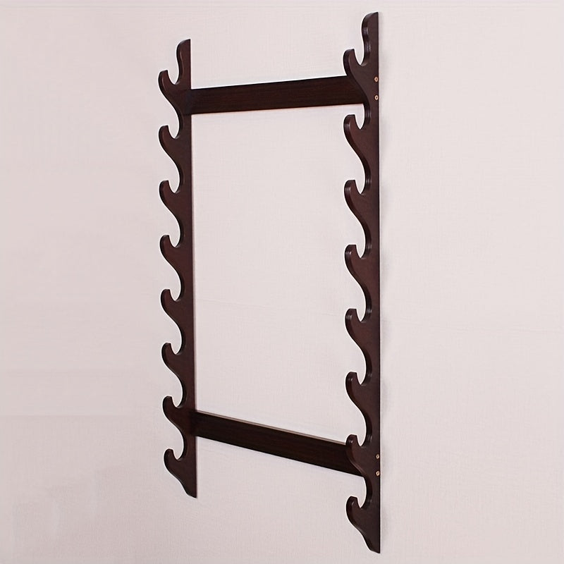 8 Hole Wooden Rod Holder for Organizing Fishing Rods