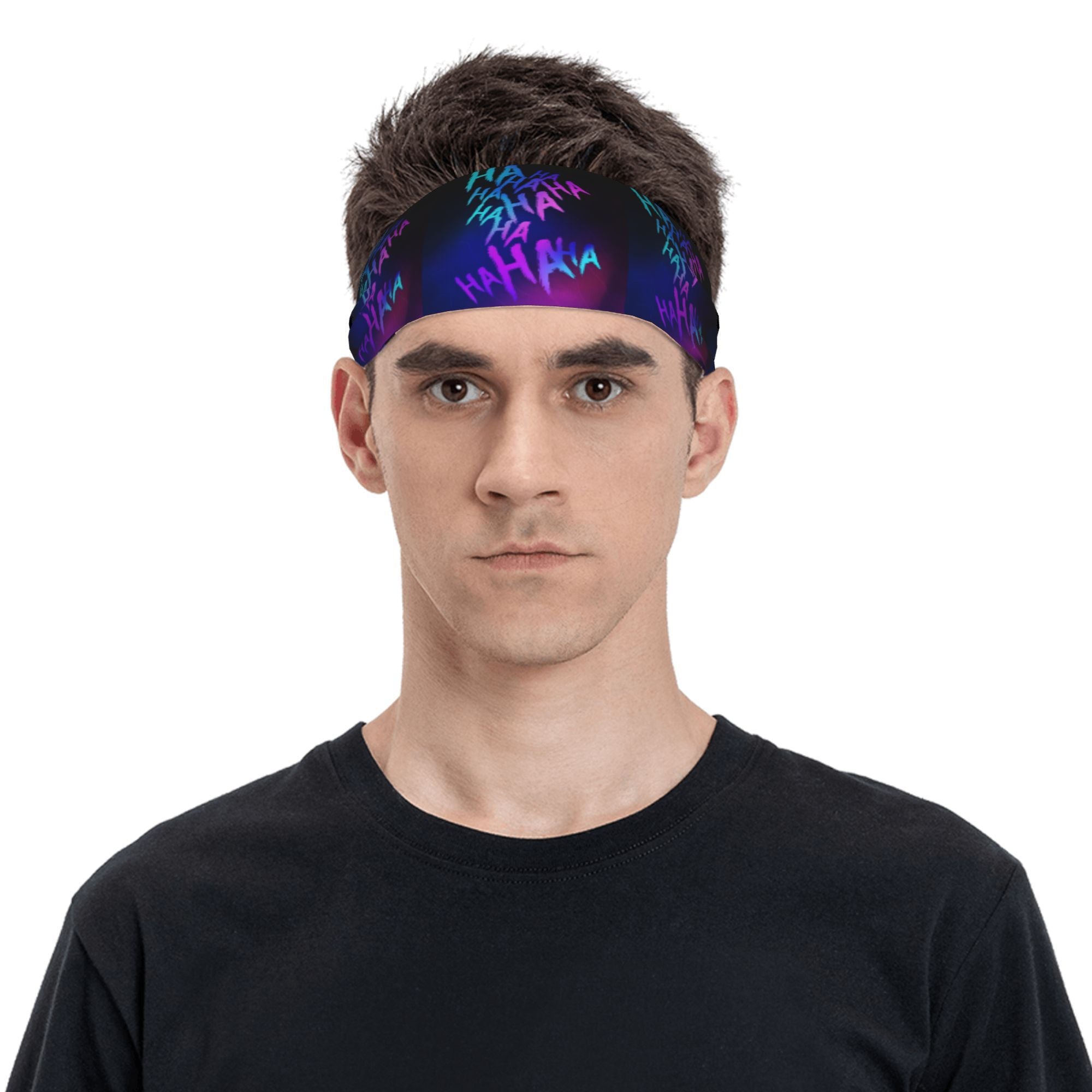Clown Print Sports Headband Sweat Wicking Polyester Yoga Gym Running HAHA