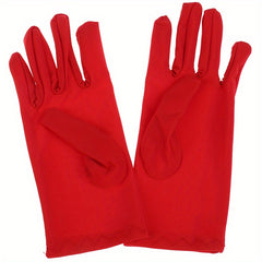 Satin Short Gloves Silky Solid Gloves For Formal Dance Prom Costume