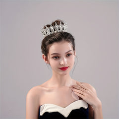 3pcs Crystal Prince Crown Headband Wedding Bridal Hair Jewelry