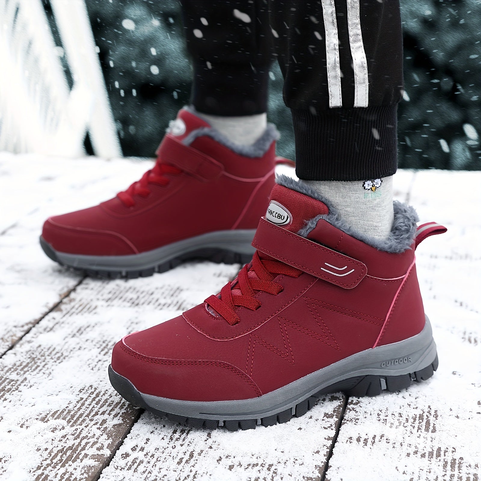 Fur Lined Thermal Snow Boots Slip On Warm Winter Boots