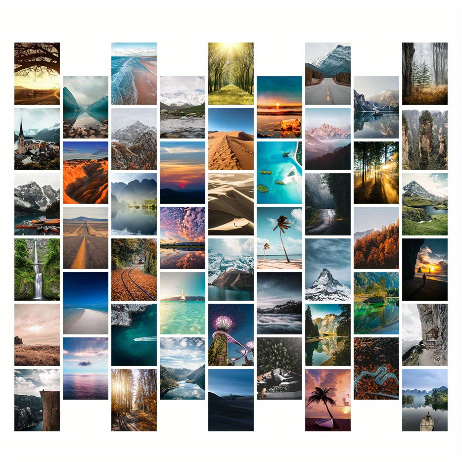 50pcs Mountain Scene Postcard Set Natural Beauty Landscape
