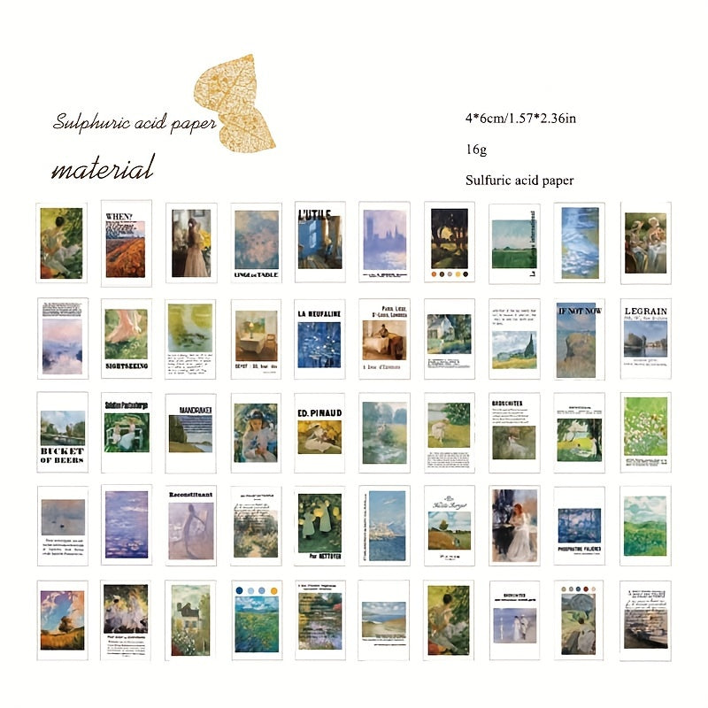 Retro Sulfate Paper Book Decoration DIY 50 Patterns 50 Sheets