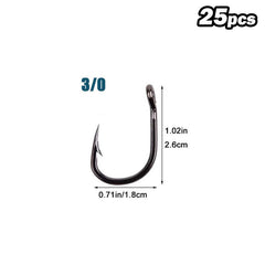 25pcs Stainless Steel Saltwater Fishing Hooks for Productive Trips