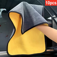 10pcs Microfiber Car Wash Towels for Interior Cleaning