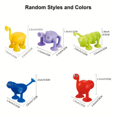 9pcs Suction Bath Toys For Babies Soft Silicone Stress Toys Set