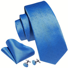 Men's Jacquard Tie & Cufflinks Set For Party Wedding Prom