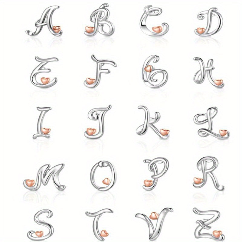 925 Silver Letter Earrings for Teen Girls