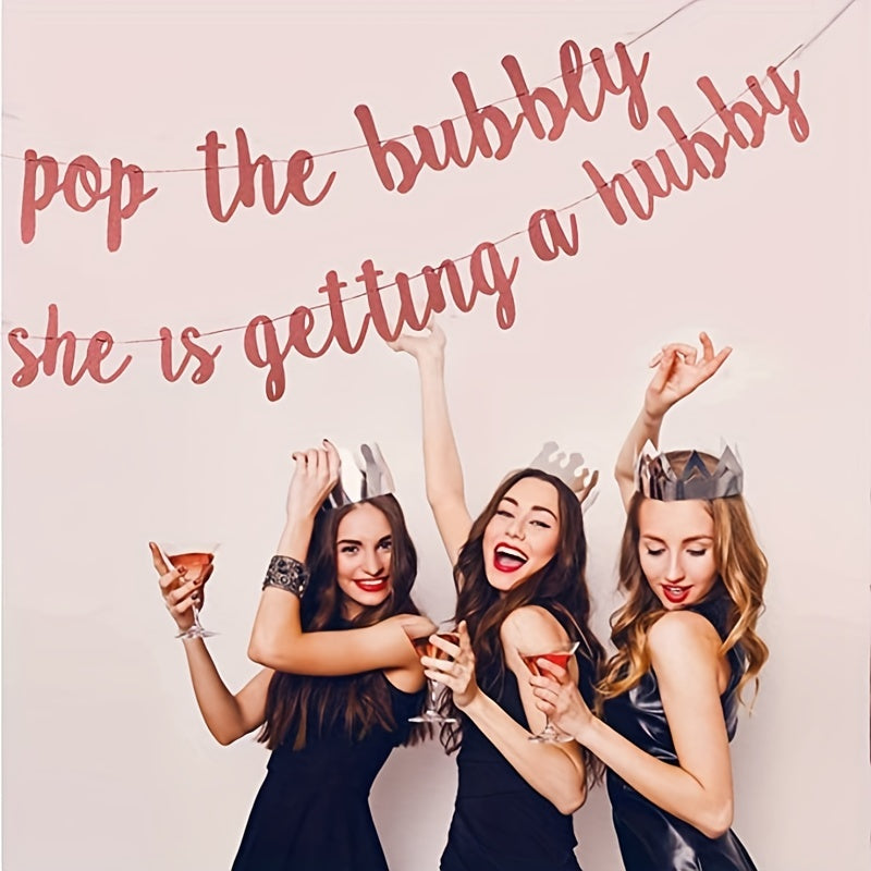 Bachelorette Party Decorations Kit Bride Balloons Banner Ring & Champagne